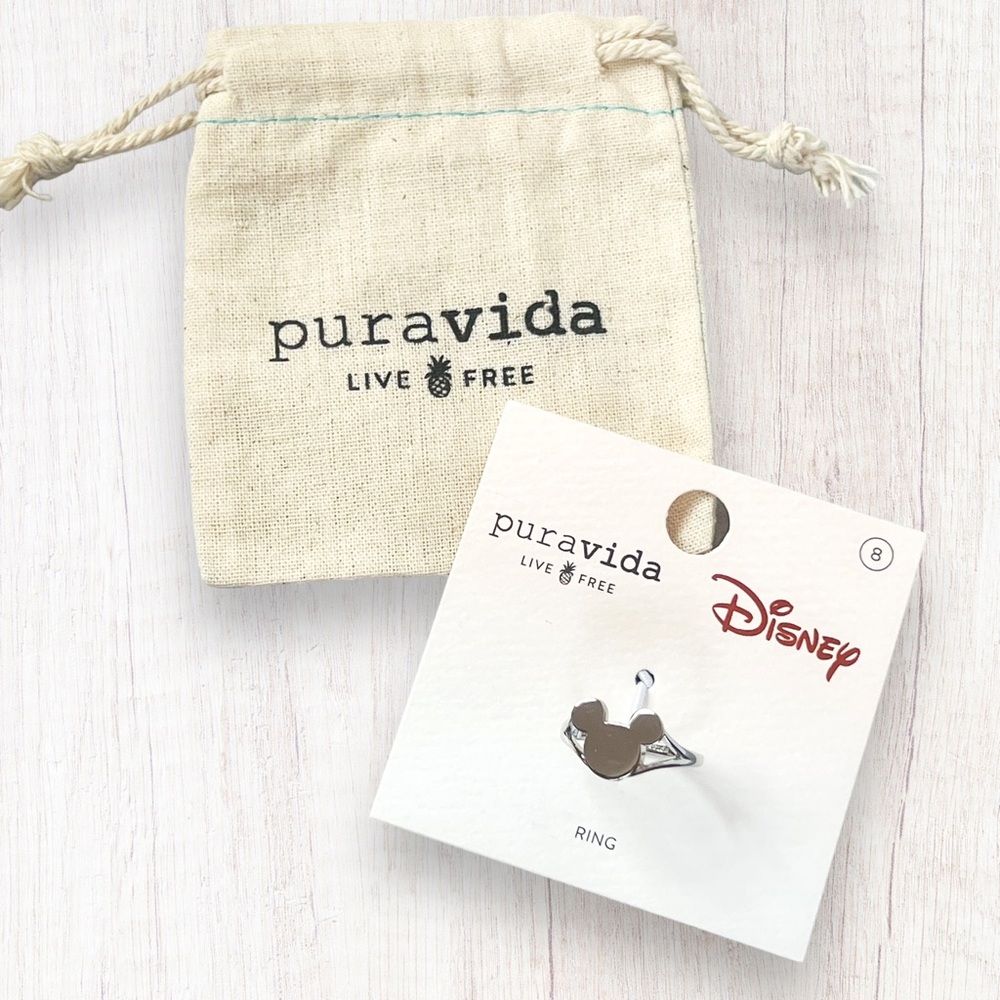❌SOLD❌Pura Vida x Disney Mickey Mouse Icon Silver Open Sides Ring - Picture 8 of 14
